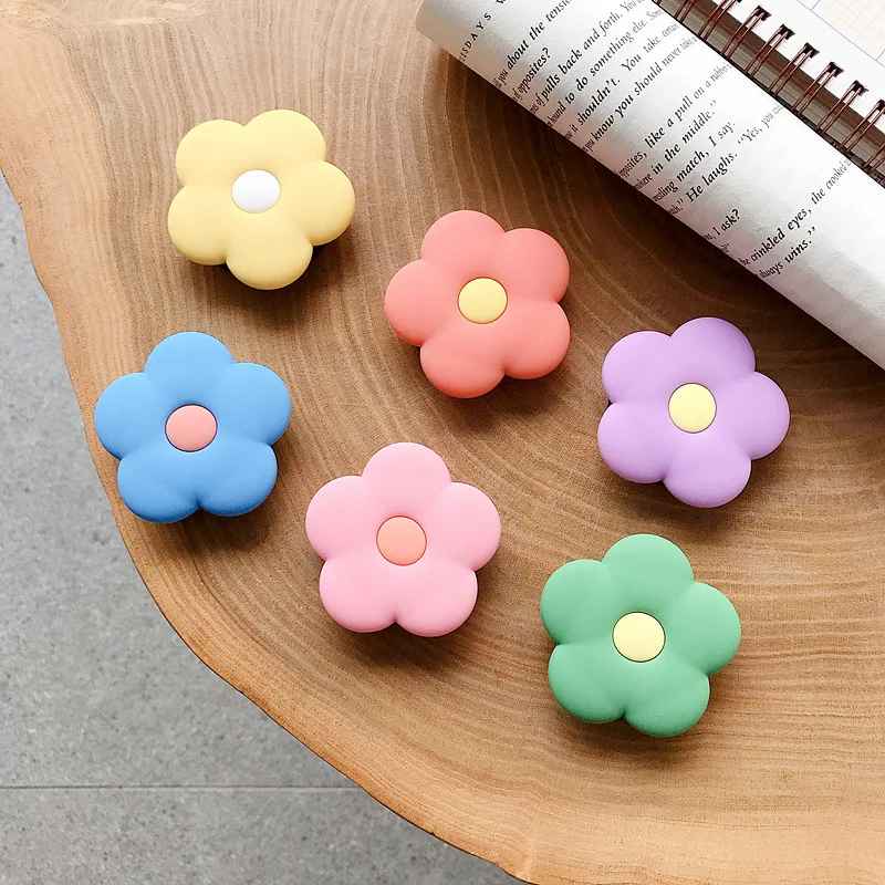 Popsocket Renkli Çiçek Desenli Yapışkanlı Telefon Tutacağı