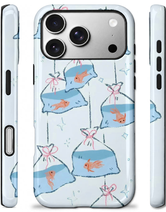 Poşette Balıklar Parlak Çift Katmanlı, Tough Telefon Kılıfı
