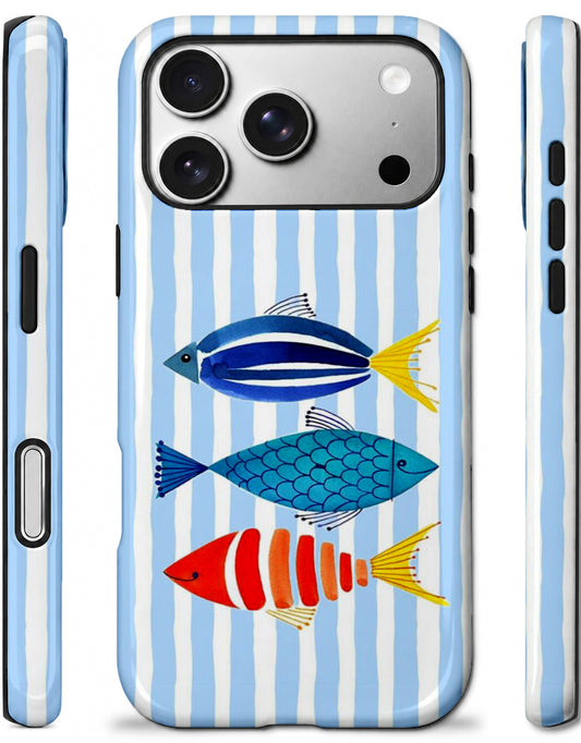 Çizgili Balıklar, Parlak Çift Katmanlı, Tough Telefon Kılıfı