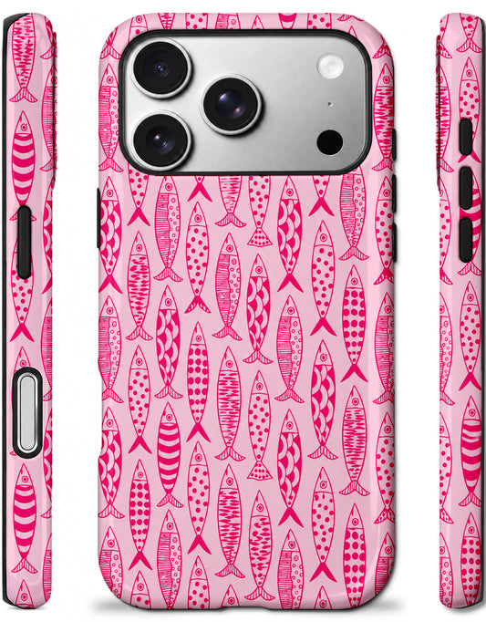 Pembe Balık Sürüsü, Parlak Çift Katmanlı, Tough Telefon Kılıfı