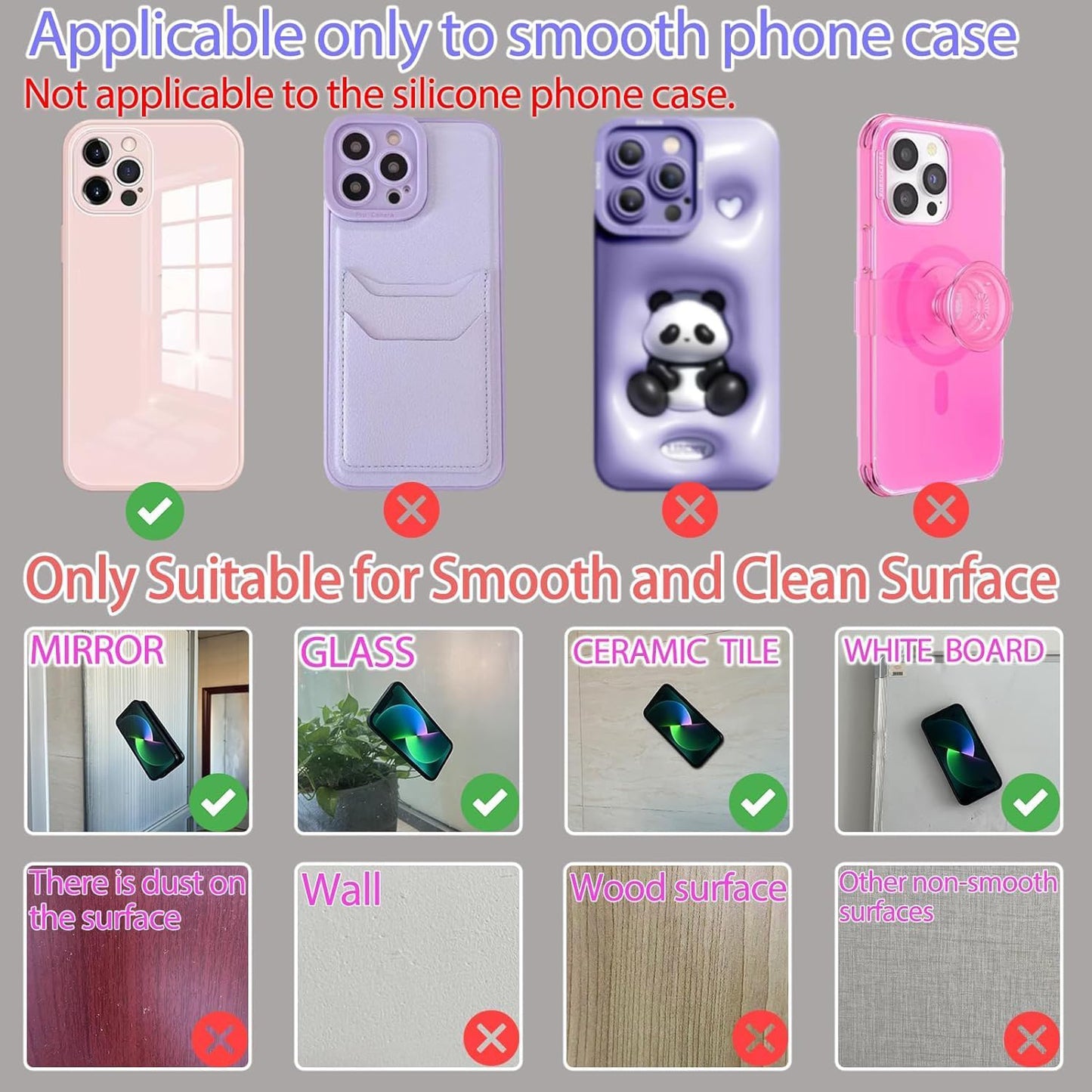 Silikon Çift Taraflı Vakumlu Telefon Tutucu