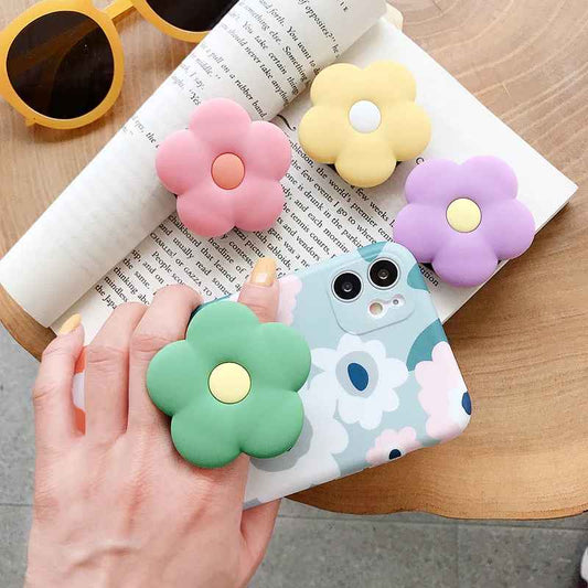 Popsocket Renkli Çiçek Desenli Yapışkanlı Telefon Tutacağı