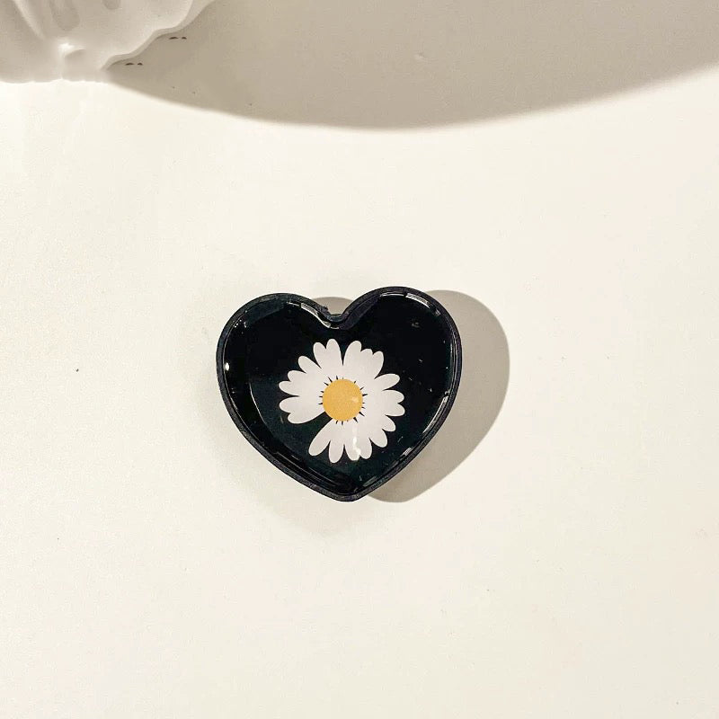 Popsocket Kalp Şekilli Desenli Yapışkanlı Telefon Tutacağı