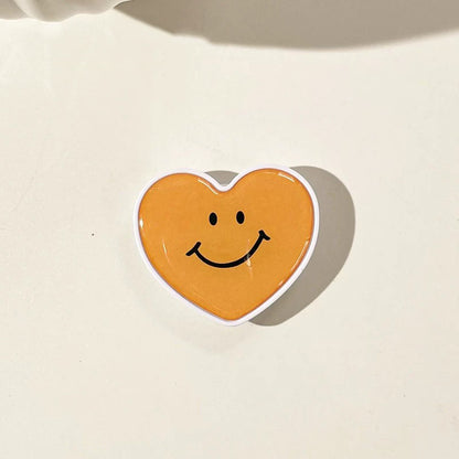 Popsocket Kalp Şekilli Desenli Yapışkanlı Telefon Tutacağı