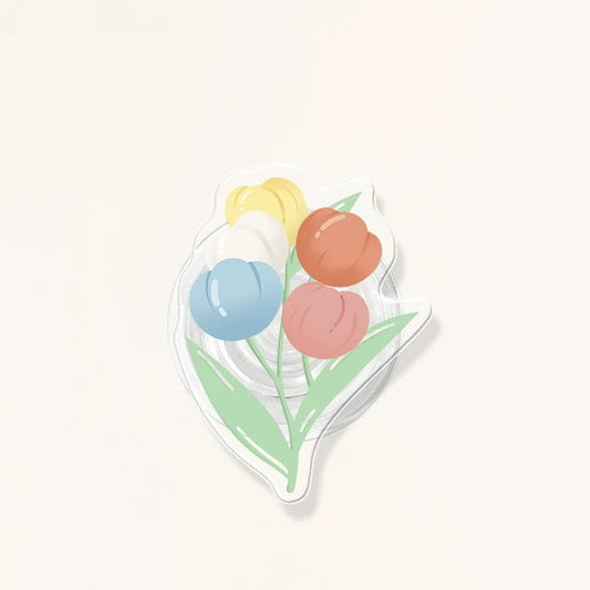 Popsocket Laleler Desenli Yapışkanlı Telefon Tutacağı