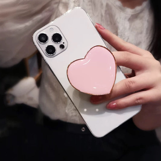 Popsocket Kalp Tasarımlı Renkli Yapışkanlı Telefon Tutacağı