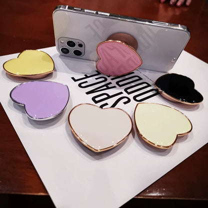 Popsocket Kalp Tasarımlı Renkli Yapışkanlı Telefon Tutacağı