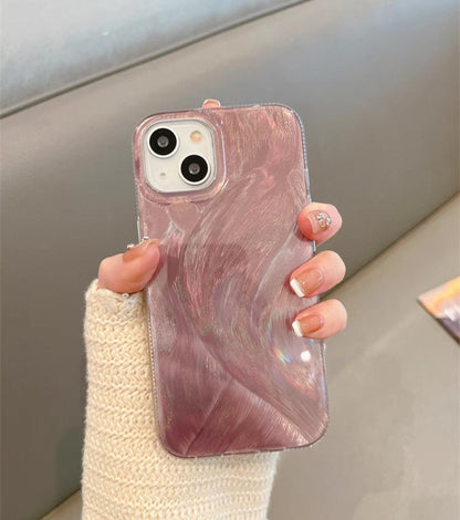 iPhone Tüy Desenli Titanyum Parlak, Yanları Yumuşak Kılıf