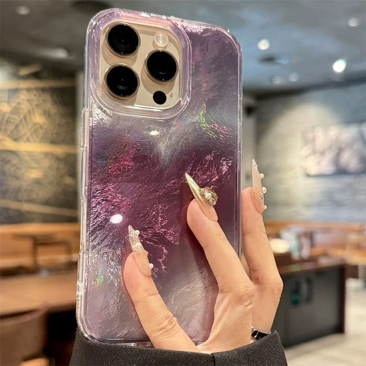 Aurora Parlak Bordo Işıltılı Kalpli Tasarım Telefon Kılıfı
