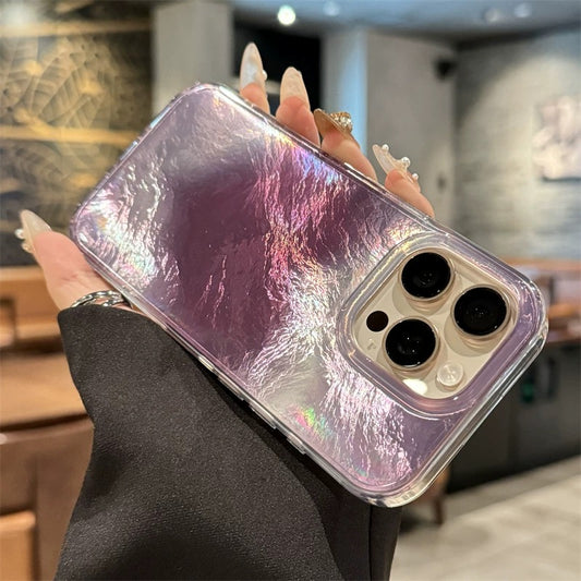 Aurora Parlak Bordo Işıltılı Kalpli Tasarım Telefon Kılıfı