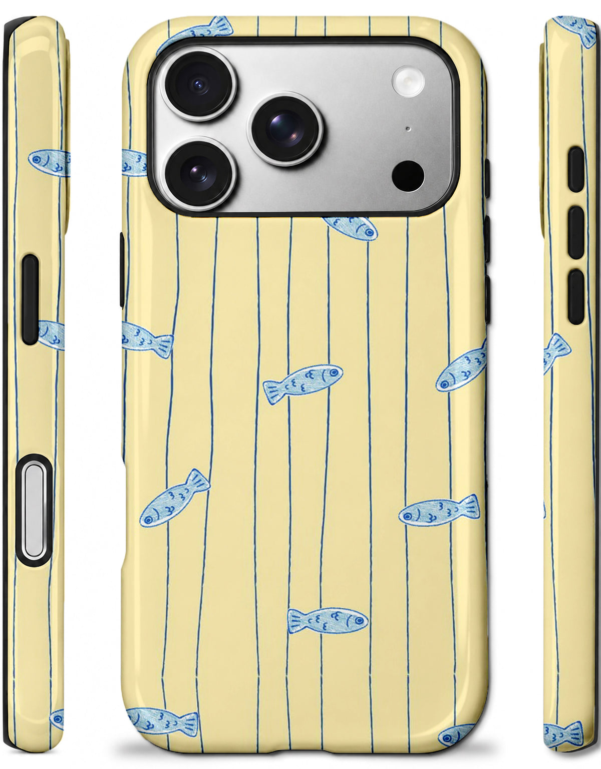 Minik Mavi Balıklar, Parlak Çift Katmanlı, Tough Telefon Kılıfı