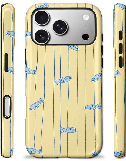 Minik Mavi Balıklar, Parlak Çift Katmanlı, Tough Telefon Kılıfı
