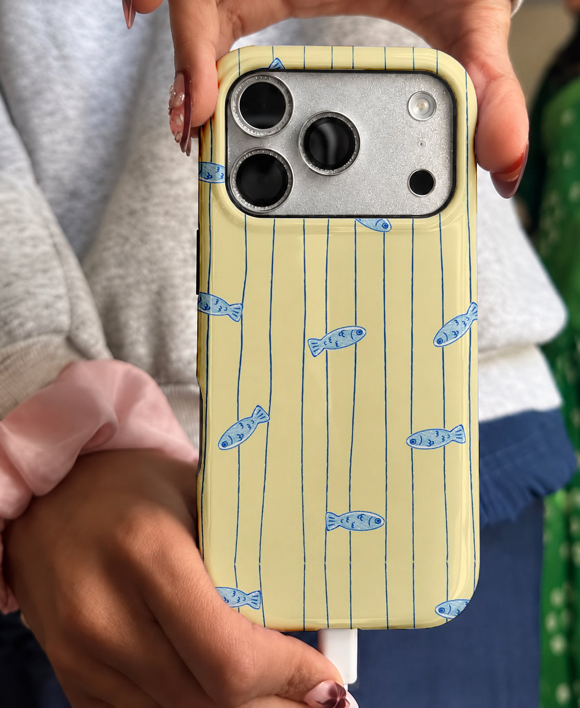 Minik Mavi Balıklar, Parlak Çift Katmanlı, Tough Telefon Kılıfı