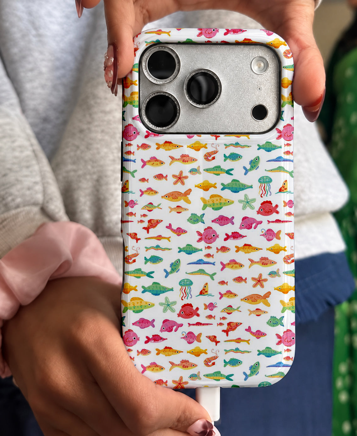 Renkli Balıklar, Parlak Çift Katmanlı, Tough Telefon Kılıfı