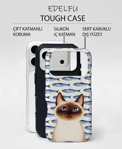 Kedinin Balık Rüyası, Parlak Çift Katmanlı, Tough Telefon Kılıfı
