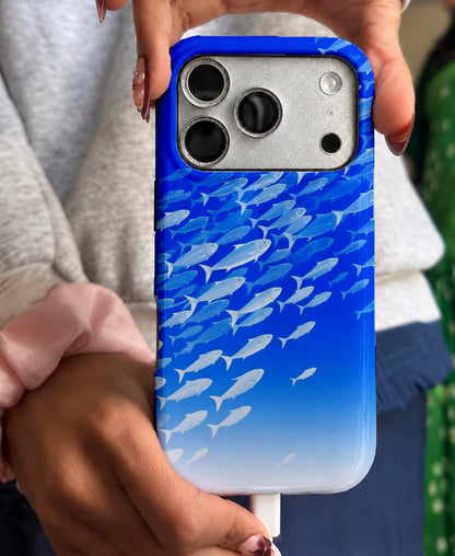 Beyaz Balık Sürüsü, Parlak Çift Katmanlı, Tough Telefon Kılıfı