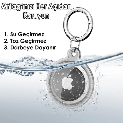 Metal Anahtarlıklı Su Geçirmez AirTag Kılıfı