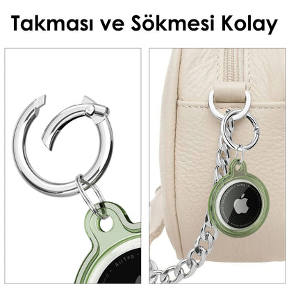 Metal Anahtarlıklı Su Geçirmez AirTag Kılıfı