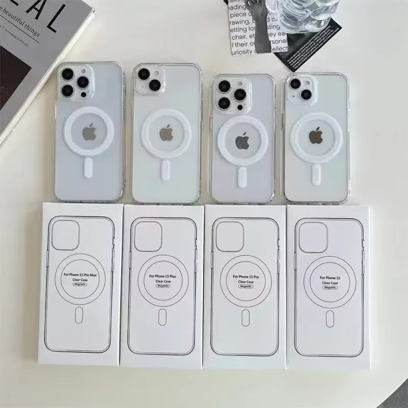 iPhone MagSafe Uyumlu Şeffaf Silikon Yumuşak Kenarlı, Manyetik Telefon Kılıfı