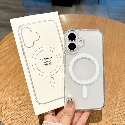 iPhone MagSafe Uyumlu Şeffaf Silikon Yumuşak Kenarlı, Manyetik Telefon Kılıfı