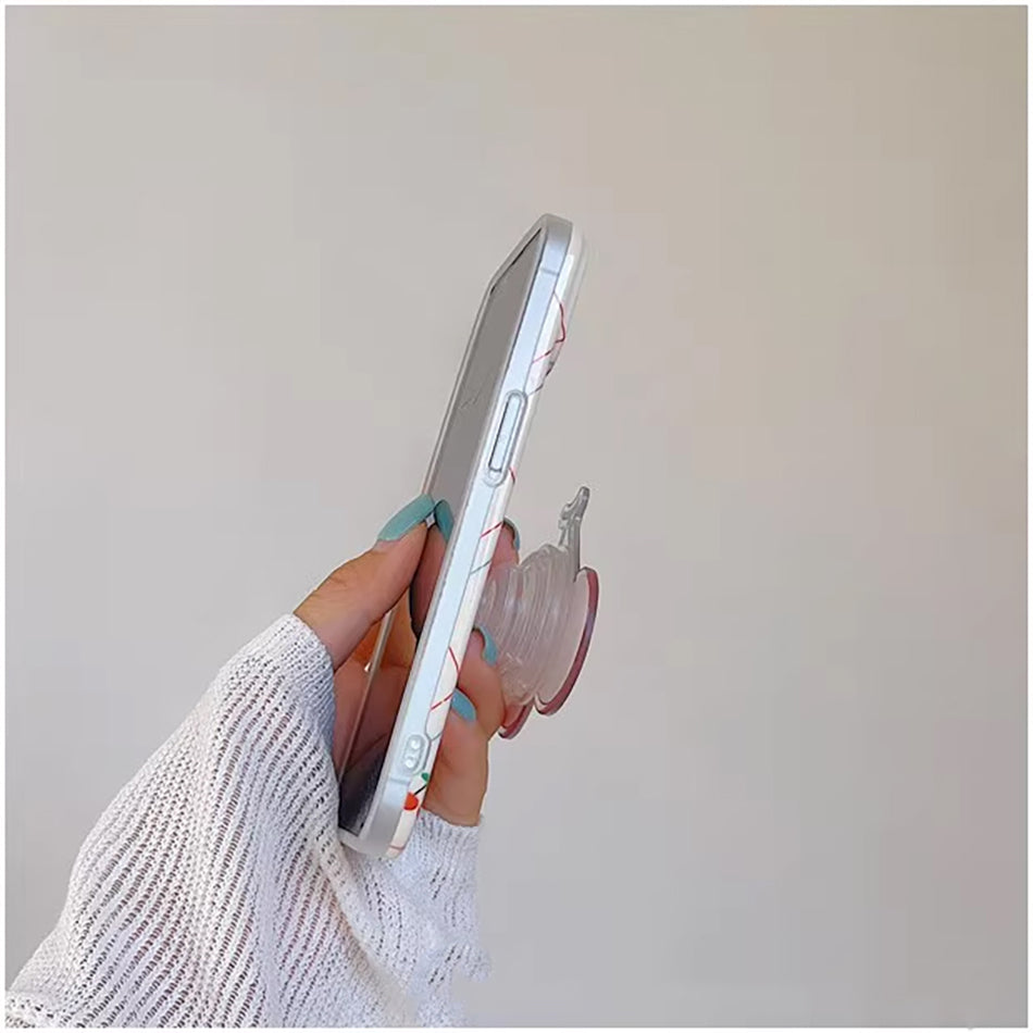 Popsocket Vişne Deseni Yapışkanlı Telefon Tutacağı