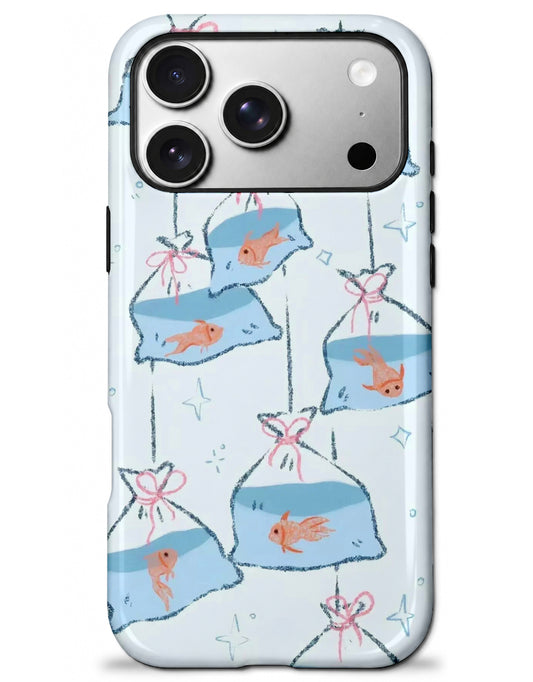 Poşette Balıklar Parlak Çift Katmanlı, Tough Telefon Kılıfı