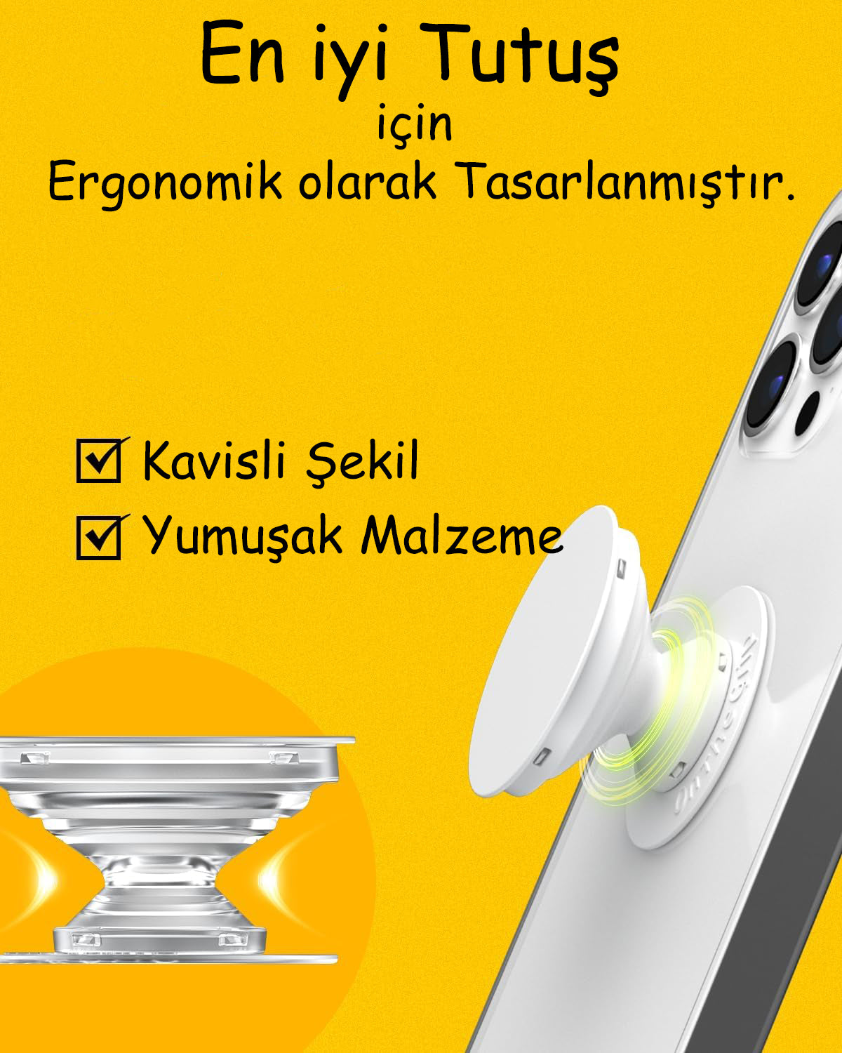 Popsocket Kurabiye Desenli Yapışkanlı Telefon Tutacağı